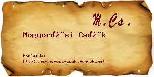 Mogyorósi Csák névjegykártya